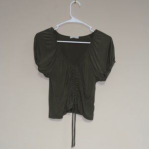 Green scrunch shirt olive army green